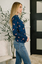 Load image into Gallery viewer, Something in the Air Lettuce Hem Longsleeve Top in Navy