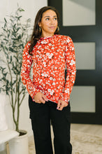 Load image into Gallery viewer, Somethings in the Air Lettuce Hem Longsleeve Top in Vermillion