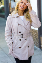 Load image into Gallery viewer, Put Together Taupe Double Breasted Lined Trench Coat