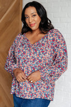 Load image into Gallery viewer, Sunday Brunch Blouse in Denim Floral