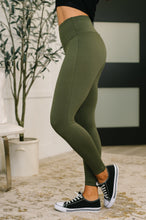 Load image into Gallery viewer, Sunday Splits High Waisted Leggings in Dark Olive