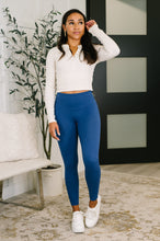 Load image into Gallery viewer, Sunday Splits High Waisted Leggings in Light Navy