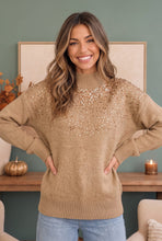 Load image into Gallery viewer, Gilded Warmth Sequin Mock Neck Sweater