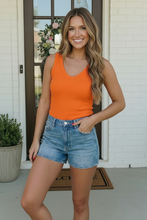 Load image into Gallery viewer, Sun Soaked Days Ribbed Tank in Orange