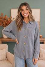 Load image into Gallery viewer, Dreamy Boyfriend Shacket in Slate Blue