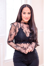 Load image into Gallery viewer, Black Lace Embrace Top