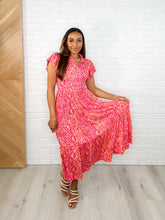 Load image into Gallery viewer, The Way You Move Flutter Sleeve Dress in Fuchsia