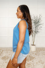 Load image into Gallery viewer, Thread Theory Round Neck Tank in Denim Blue