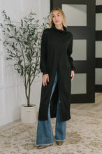 Load image into Gallery viewer, Travel City Scape Turtle Neck Tunic in Black