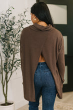Load image into Gallery viewer, Travel Destination Cowl Neck Pullover in Chocolate