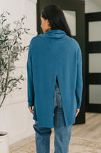 Load image into Gallery viewer, Travel Destination Cowl Neck Pullover in Dark Teal