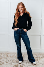 Load image into Gallery viewer, Under Her Spell Half Zip Pullover in Black