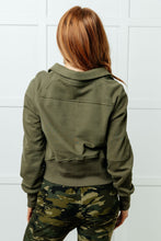 Load image into Gallery viewer, Under Her Spell Half Zip Pullover in Green