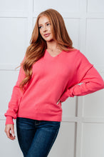 Load image into Gallery viewer, Very Understandable V-Neck Sweater in Pink