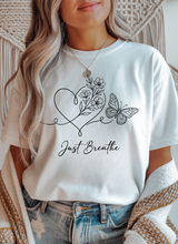Load image into Gallery viewer, Just Breathe Graphic Tee (multiple color options)