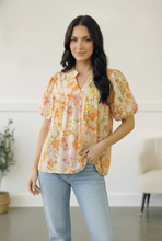 Load image into Gallery viewer, Sunlit Garden Notch Neck Blouse