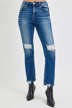 Load image into Gallery viewer, RISEN High Rise Distressed Crop Straight Jeans