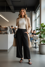 Load image into Gallery viewer, City Ease Wide Leg Bottoms in Black