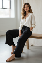 Load image into Gallery viewer, City Ease Wide Leg Bottoms in Black