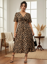 Load image into Gallery viewer, Wild Elegance Twist-Front Dress
