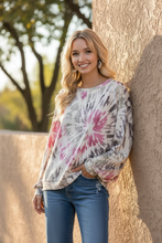 Load image into Gallery viewer, Sunset Swirl Tie Dye Print Terry Pull Over