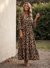 Load image into Gallery viewer, Wild Grace Leopard 3/4 Sleeve Midi Dress (2 color options)