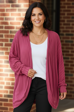 Load image into Gallery viewer, All Day Comfort Ribbed Cocoon Cardigan (multiple color options)