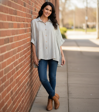 Load image into Gallery viewer, Tailored Transit Striped Boxy Shirt in Black