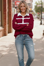 Load image into Gallery viewer, Prep School Chic Wine Polo