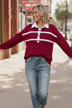 Load image into Gallery viewer, Prep School Chic Wine Polo