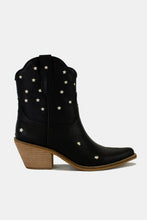 Load image into Gallery viewer, Faux Leather Star-Shaped Cutouts Point Toe Boots in Black