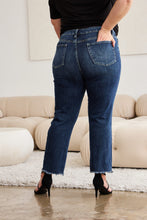 Load image into Gallery viewer, RFM "Dylan" Tummy Control Distressed High Waist Straight Leg Cropped Raw Hem Jeans