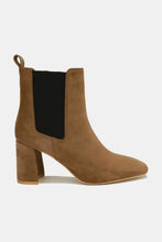 Load image into Gallery viewer, Faux Suede Block Heel Chelsea Boots with Elastic Side Panel