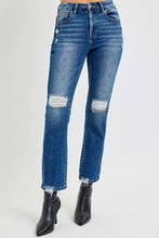 Load image into Gallery viewer, RISEN High Rise Distressed Crop Straight Jeans