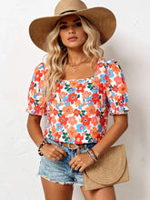Load image into Gallery viewer, Sunshine Bloom Square Neck Puff Sleeve Blouse