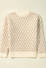 Load image into Gallery viewer, Diamond Pattern Mock Neck Long Sleeve Sweater
