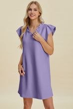 Load image into Gallery viewer, Muse & Melody Ruffled V-Neck Cap Sleeve Dress (multiple color options)