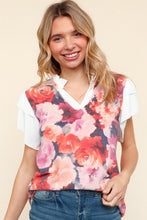 Load image into Gallery viewer, You Got This Floral Hacci TwoFer Short Ruffle Sleeve Blouse