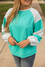 Load image into Gallery viewer, Exposed Seam Color Block Long Sleeve Sweatshirt