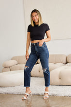 Load image into Gallery viewer, RFM "Dylan" Tummy Control Distressed High Waist Straight Leg Cropped Raw Hem Jeans
