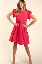 Load image into Gallery viewer, Smocking Ruffle Short Sleeve Dress with Pockets