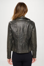 Load image into Gallery viewer, Studded Classic Moto Faux Leather Jacket