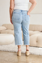 Load image into Gallery viewer, RFM "Chloe" Tummy Control High Waist Cropped Wide Leg Raw Hem Jeans Light Wash