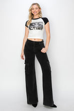 Load image into Gallery viewer, Risen High Rise Wide Leg Cargo Jeans