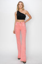 Load image into Gallery viewer, RISEN High Rise Side Slit Cargo Bootcut Jeans