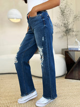 Load image into Gallery viewer, JUDY BLUE Mid Rise Distressed Raw Hem Jeans