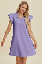 Load image into Gallery viewer, Muse & Melody Ruffled V-Neck Cap Sleeve Dress (multiple color options)