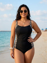 Load image into Gallery viewer, Island Illusion Two-Tone Ruched One-Piece Swimsuit (multiple color options)