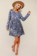 Load image into Gallery viewer, Midnight Meadows Charcoal Swing Dress