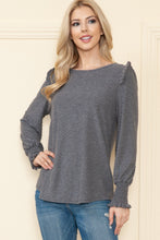 Load image into Gallery viewer, Smoky Sweetheart Ruffled Blouse